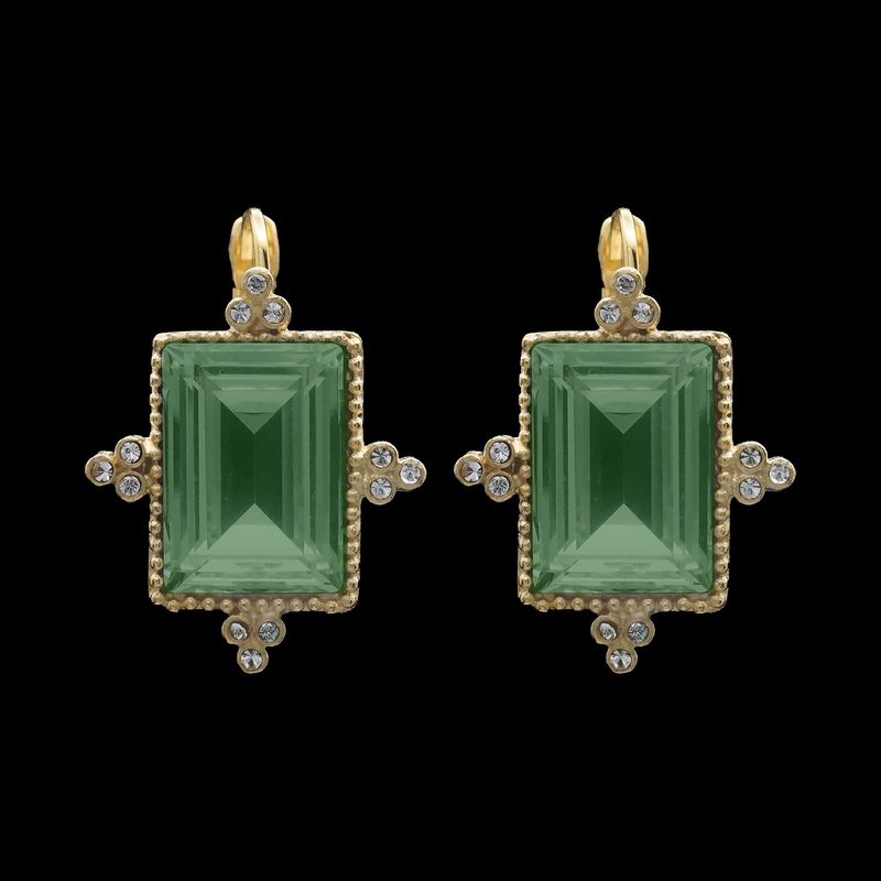 Rectangle Emerald Earrings