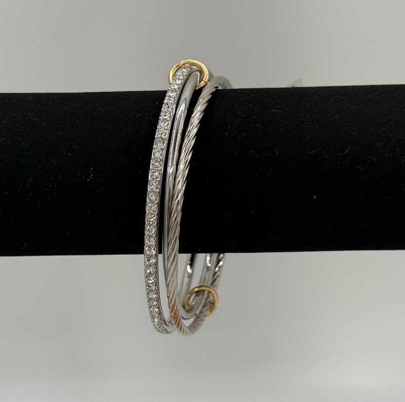 3 Piece Bangle Two Tone