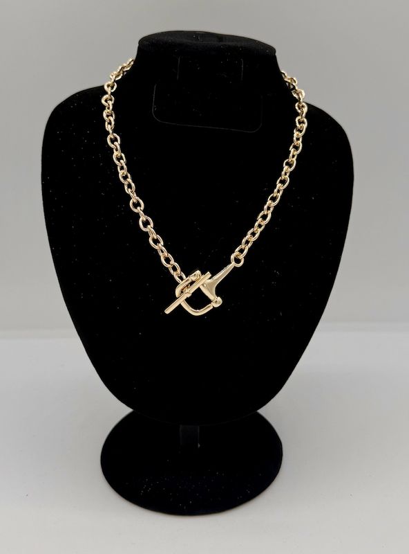 Horsebit Gold Chain Necklace 16"