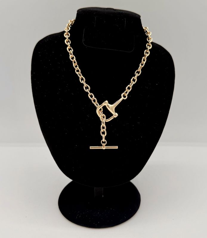 Horsebit Gold Chain Necklace 16"