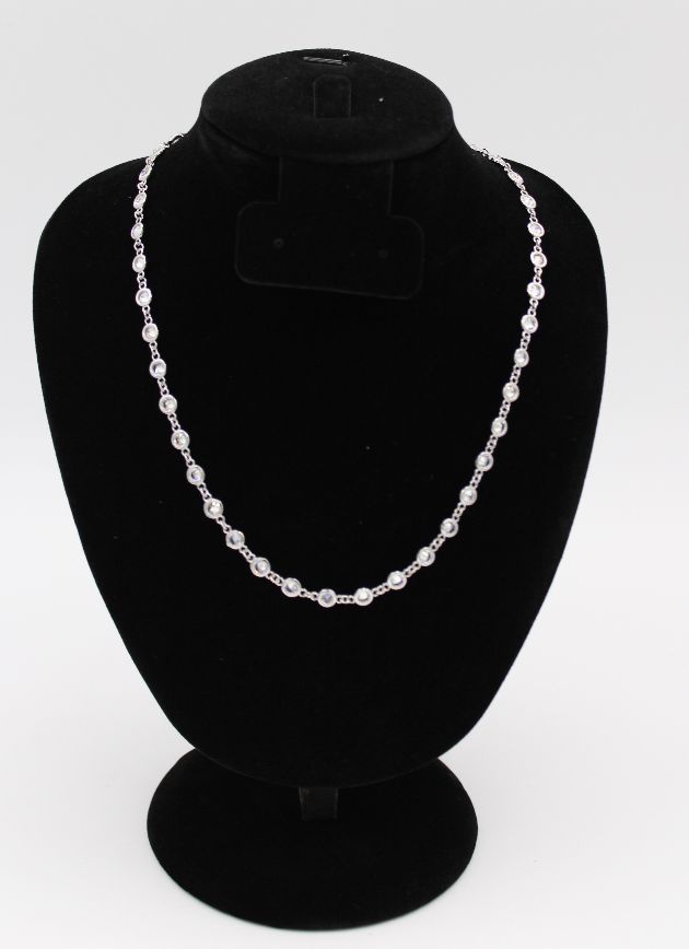 Silver Eternity Necklace 16"