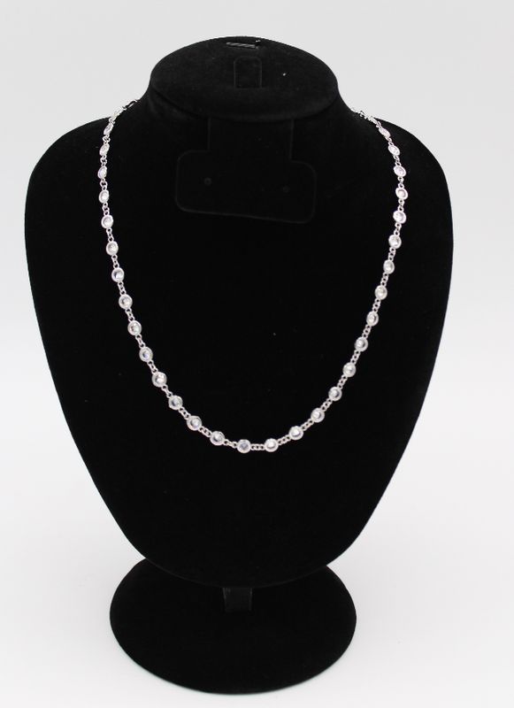 Silver Eternity Necklace 16"