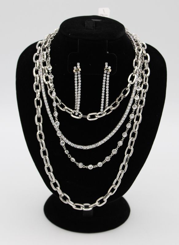 Silver Eternity Necklace 16"