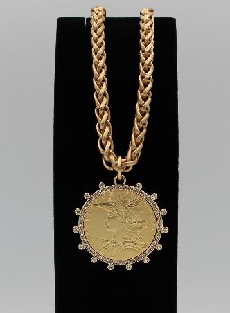Gold French Coin Necklace