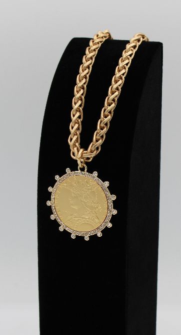 Gold French Coin Necklace