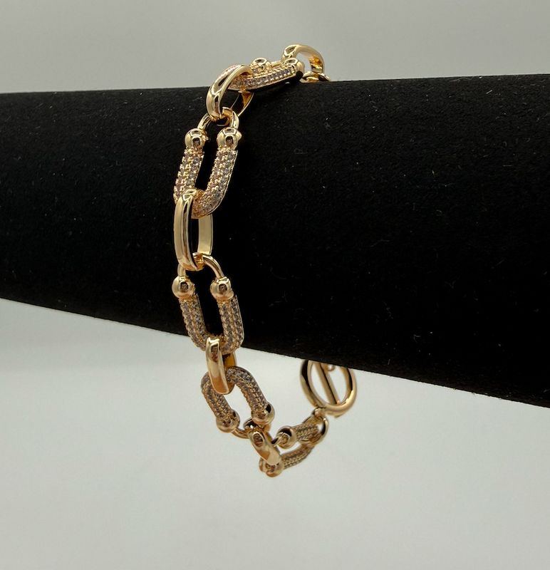 Gold & Diamond Link Bracelet