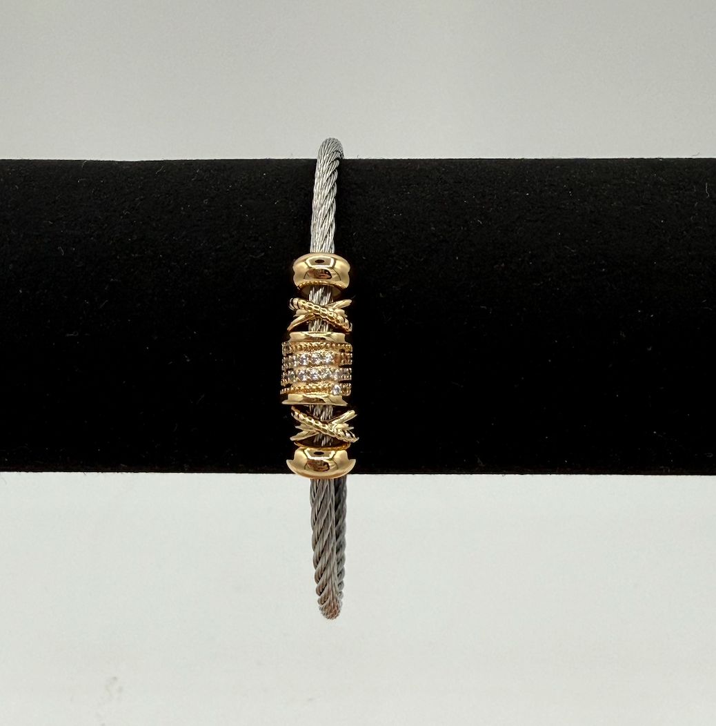 Gold &amp; Silver Magnetic Cable Bracelet