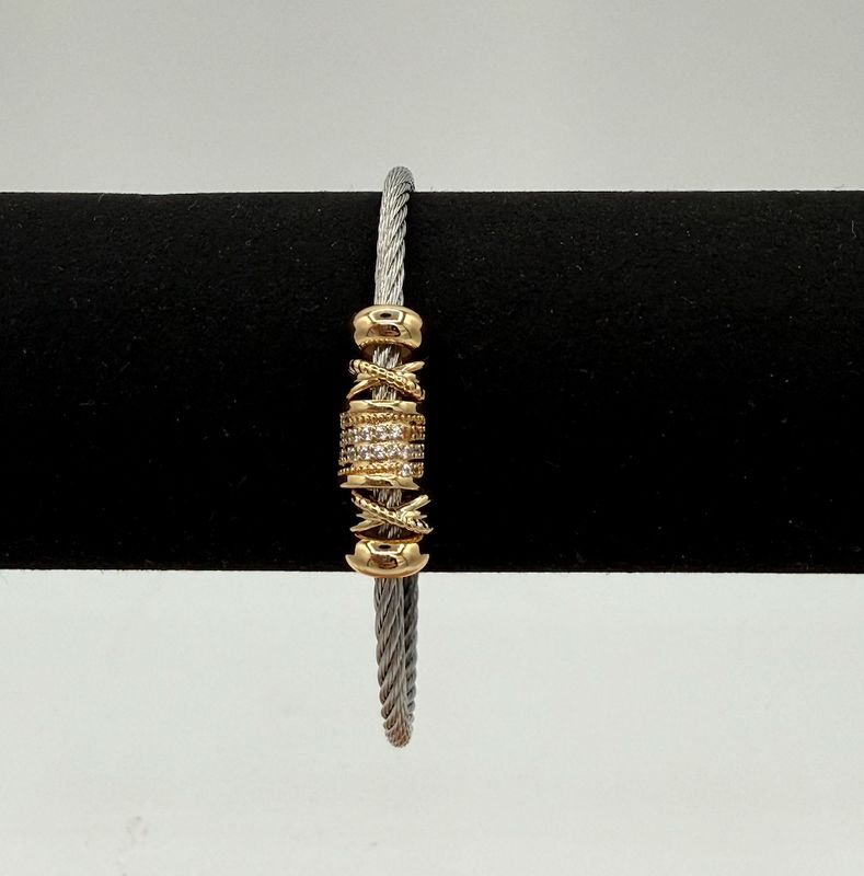 Gold &amp; Silver Magnetic Cable Bracelet
