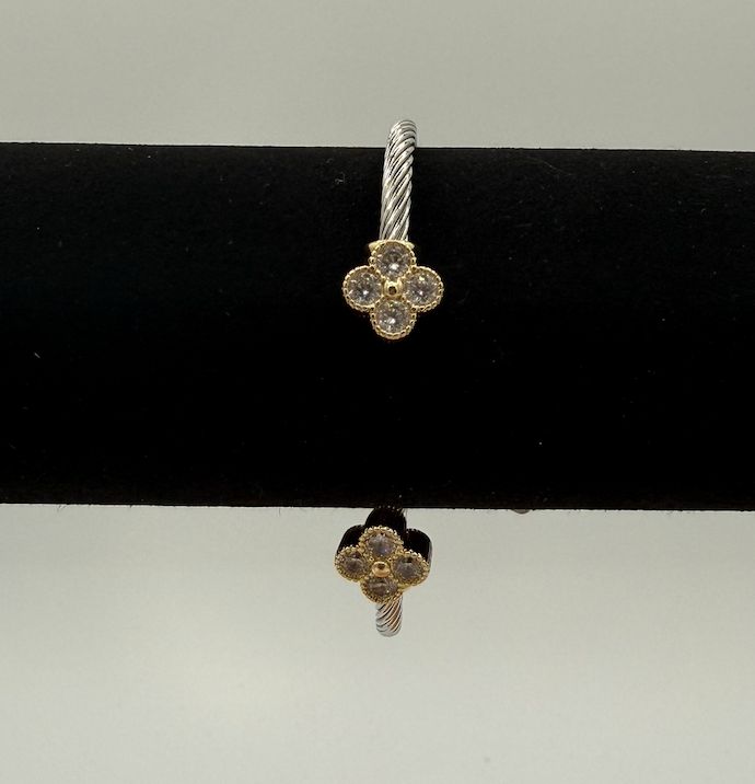 Two Tone Cable Cleef Bracelet