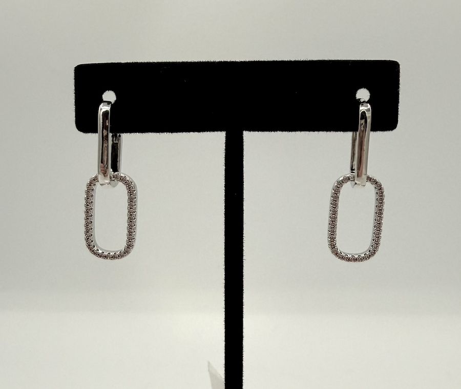 Silver Chain Link Earrings Small