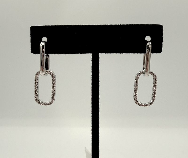 Silver Chain Link Earrings Small
