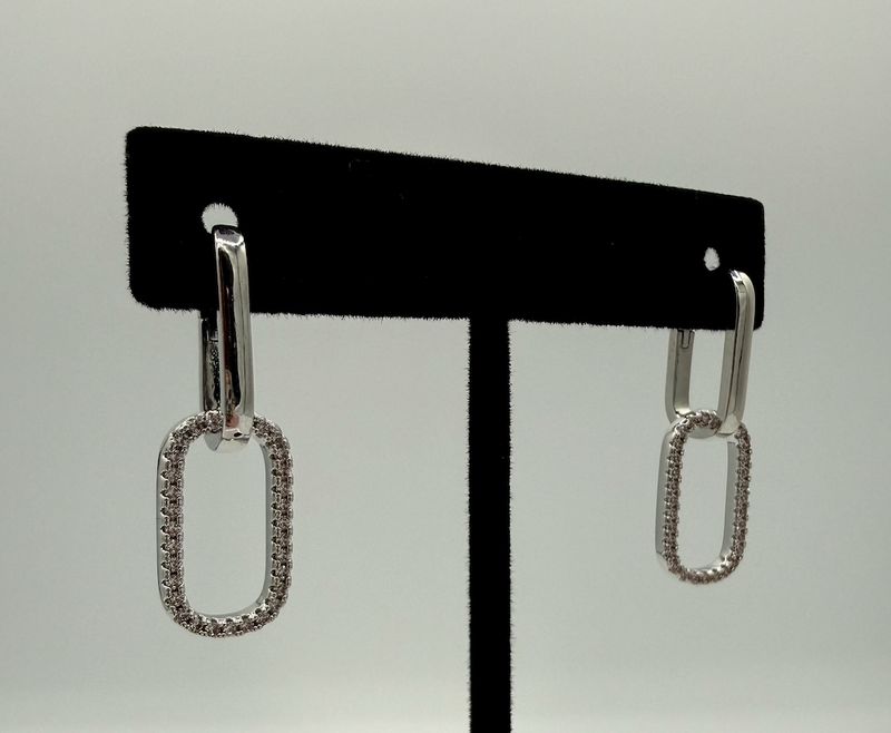 Silver Chain Link Earrings Small