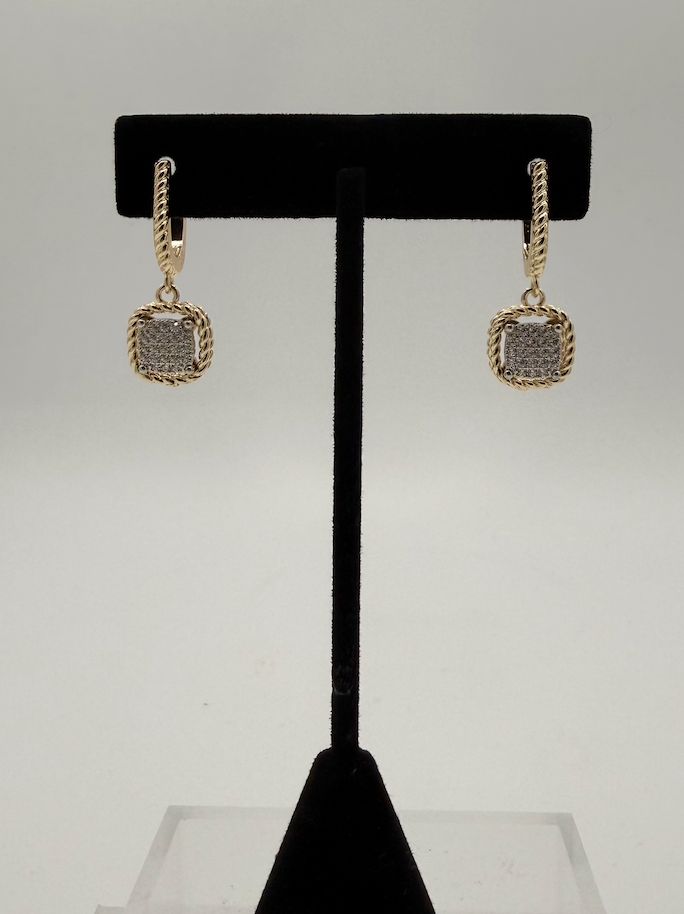 Pave Gold Dangle Earring