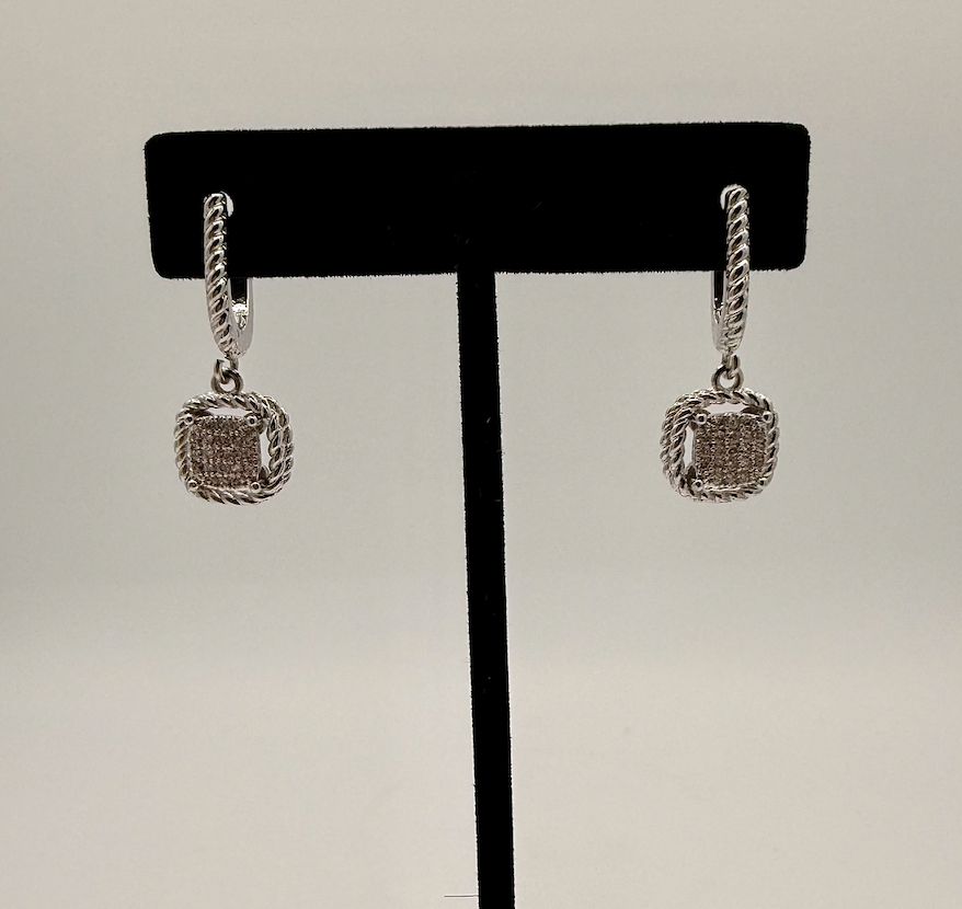 Pave Silver Dangle Earring