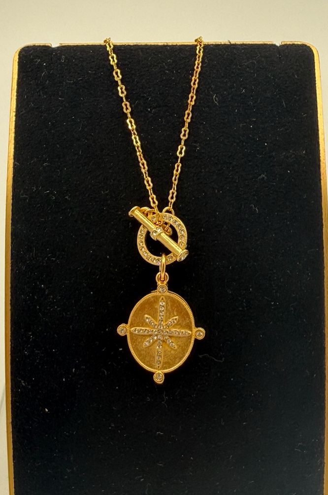Gold Compass Link Necklace