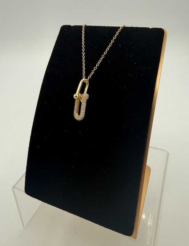 Gold Diamond Link Necklace
