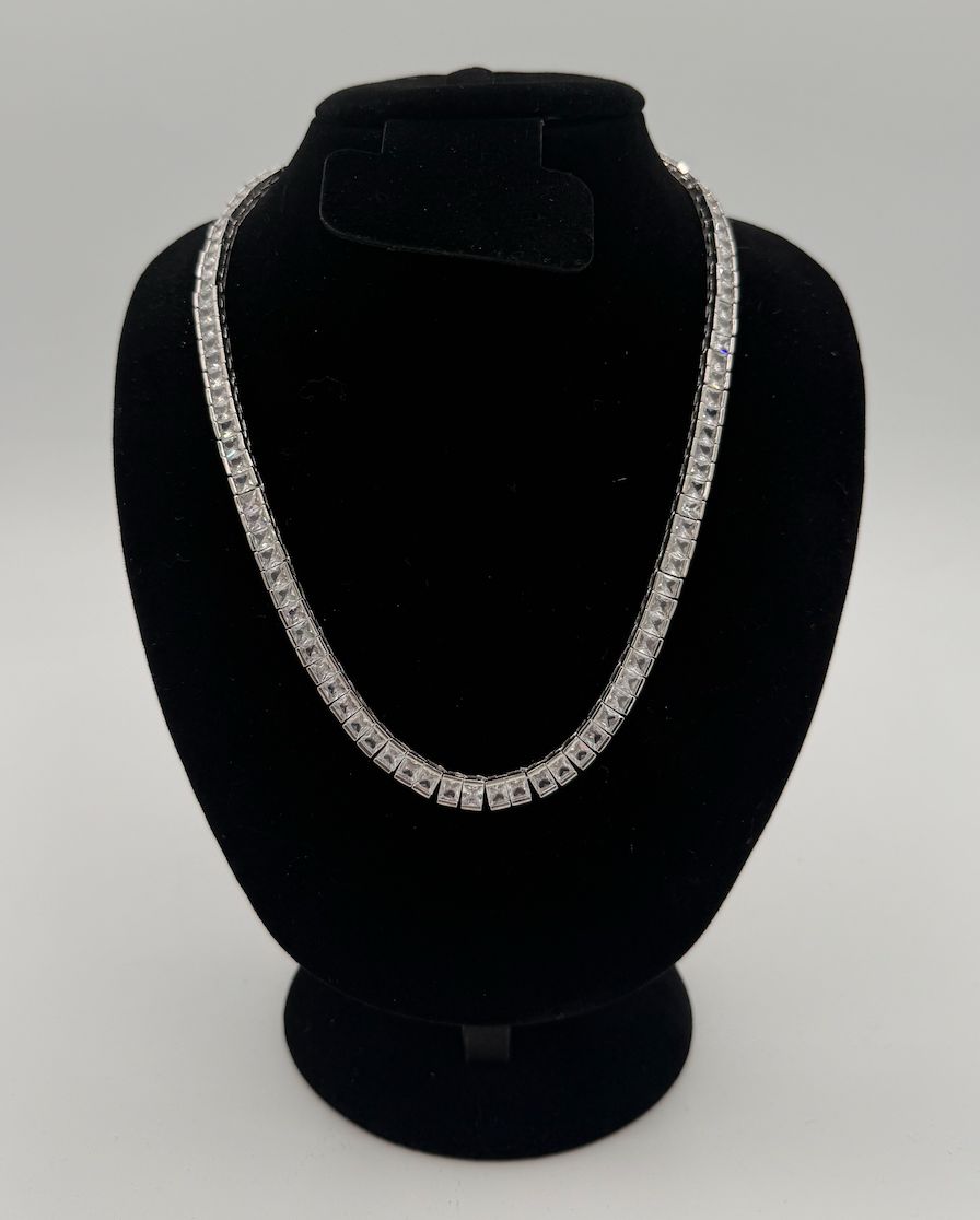 Silver Tennis Chain Necklace