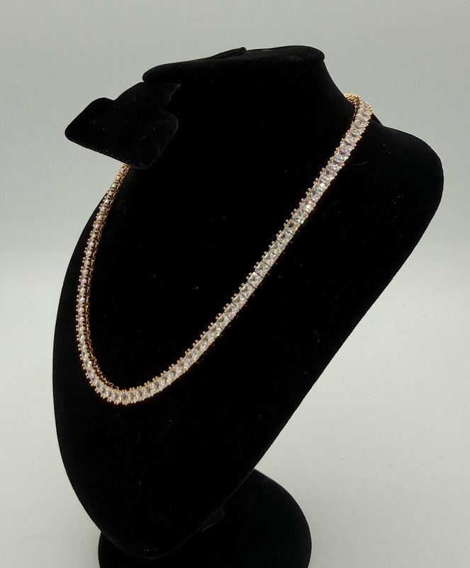 Gold Statement Tennis Necklace