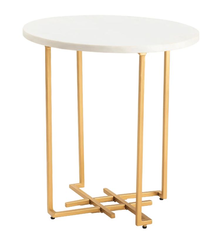 Marble top Round End Table