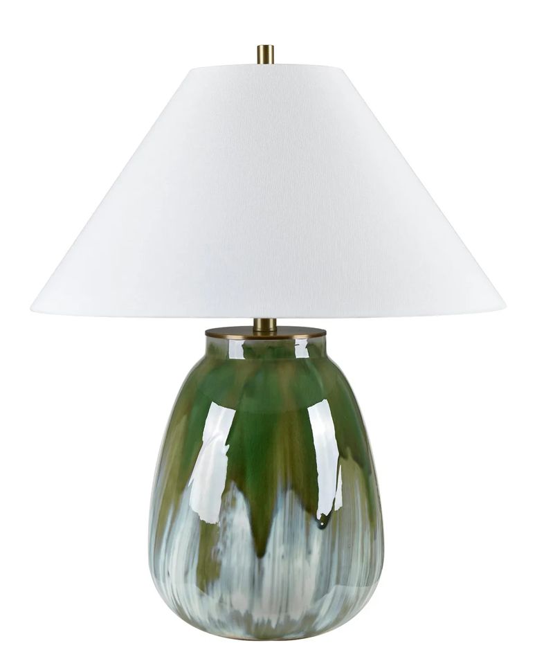Green Glass Table Lamp