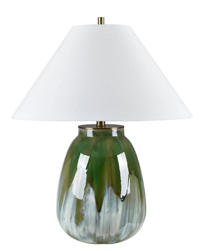 Green Glass Table Lamp