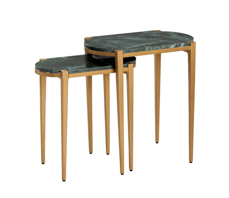 Green Marble Nesting  Accent Tables Set of 2