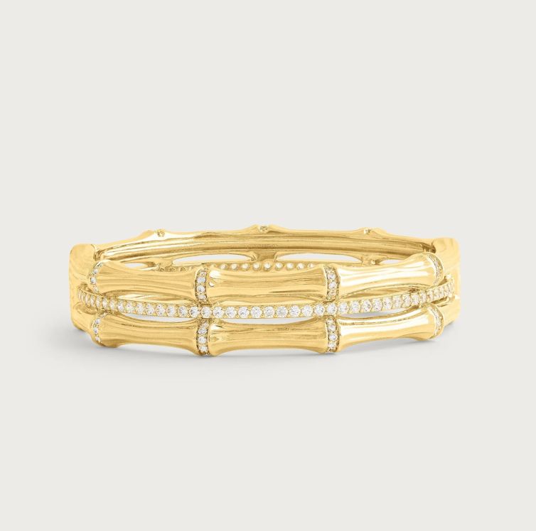 Bamboo Stacked Hinged Bangle