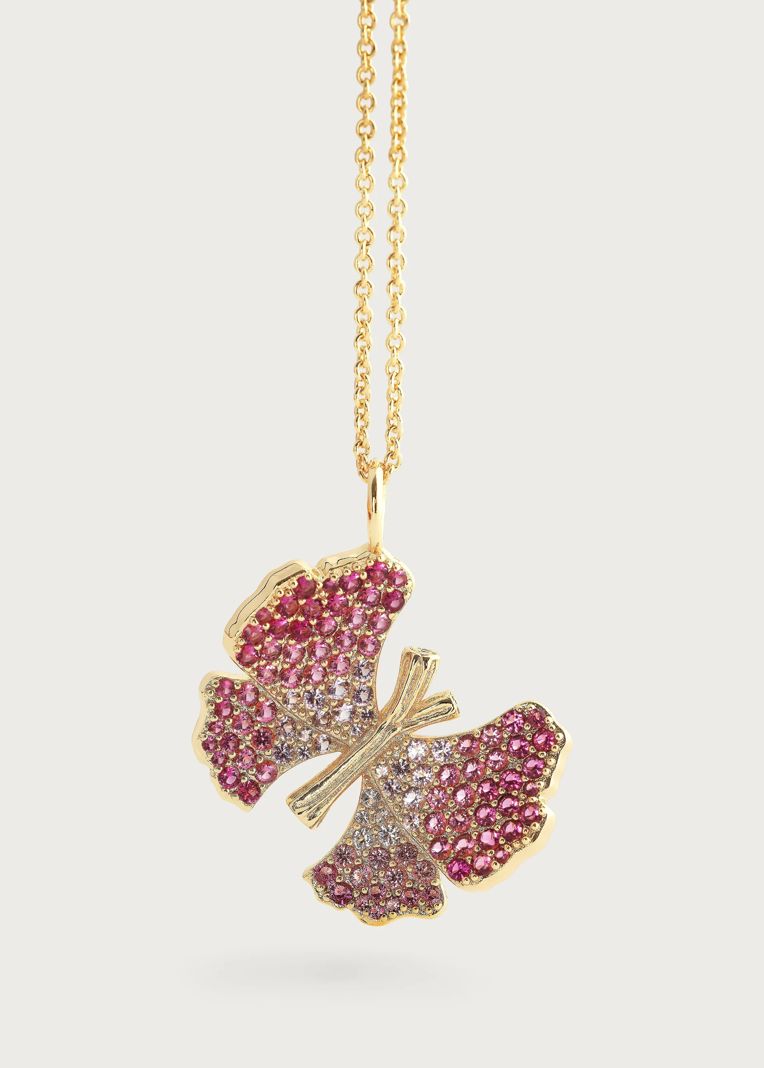 Butterfly Pink Pavé Necklace
