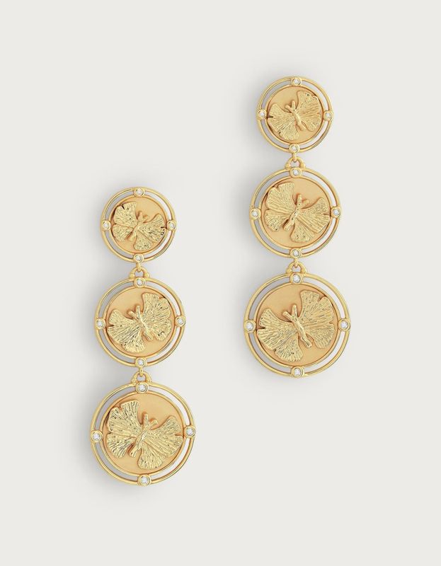 Butterfly Coin Drop Earrings