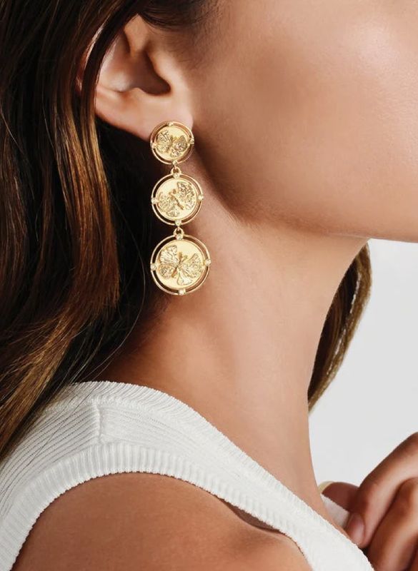 Butterfly Coin Drop Earrings