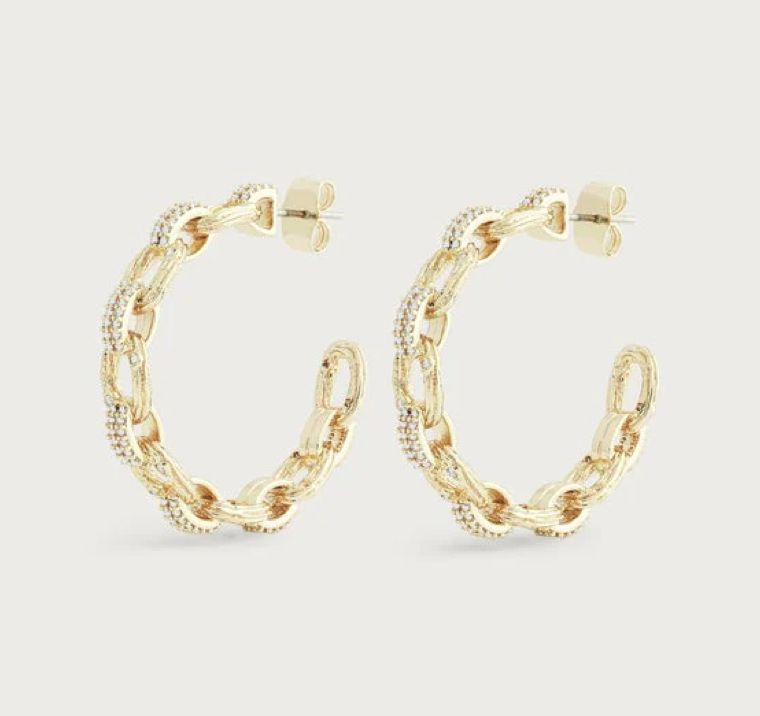 Enchanted Forest Chain Hoop Earrings