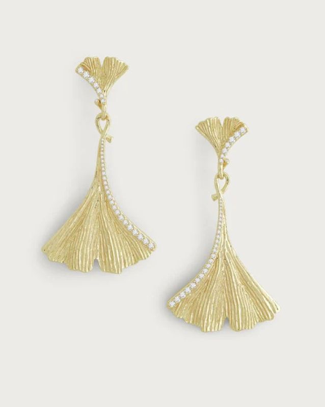 Ginkgo Large Drop Earrings