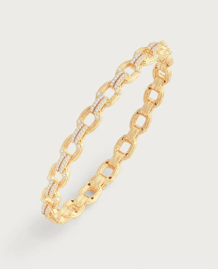 Enchanted Forest Chain Hinged Bangle