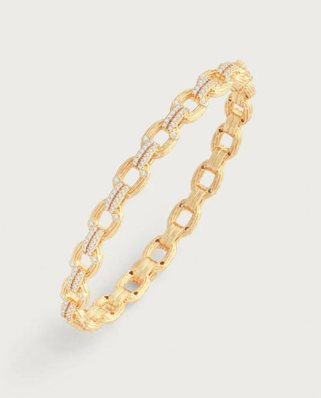 Enchanted Forest Chain Hinged Bangle