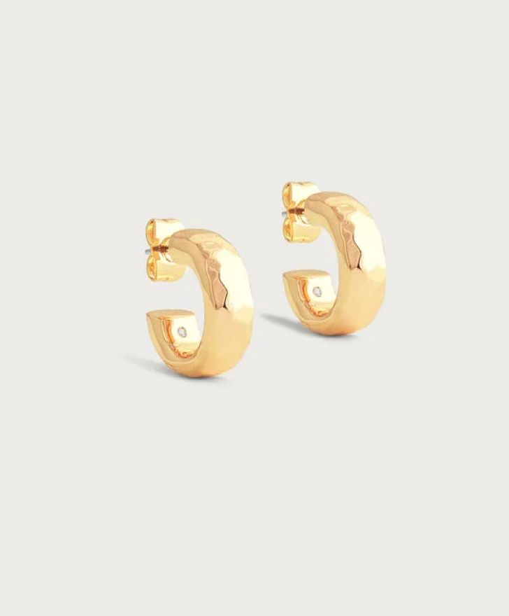 Farrier Huggie Gold Hoop Earrings