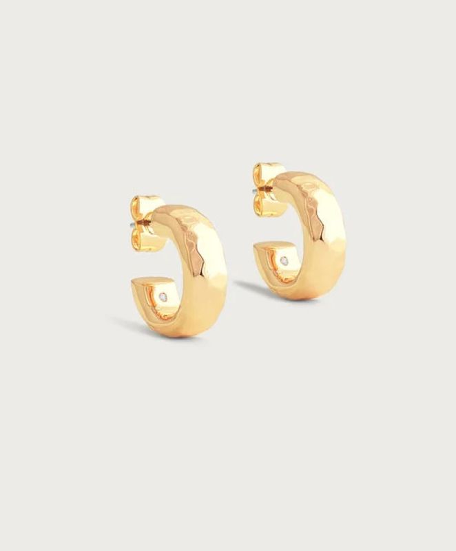 Farrier Huggie Gold Hoop Earrings