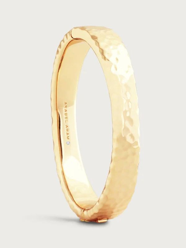 Farrier Wide Hinged Gold Bangle