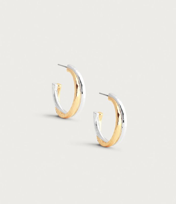Farrier Mixed Metal Hoop Earrings