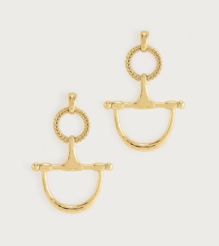 Cheval Bit Gold Drop Earrings