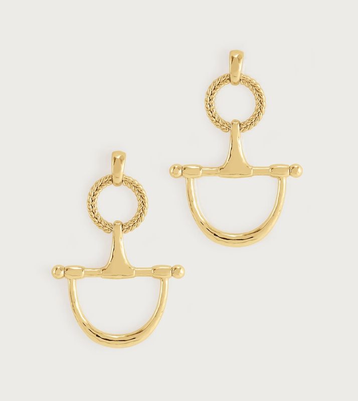 Cheval Bit Gold Drop Earrings