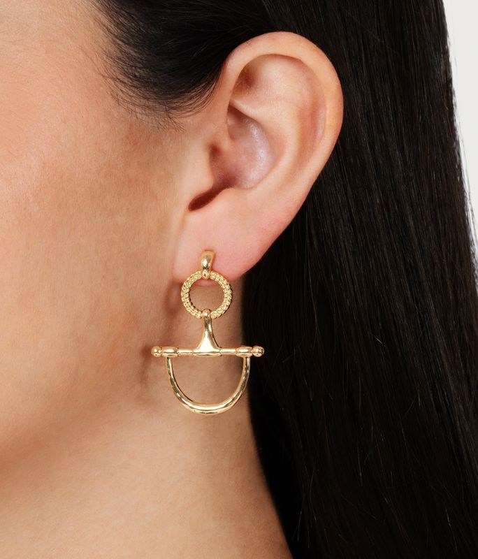 Cheval Bit Gold Drop Earrings