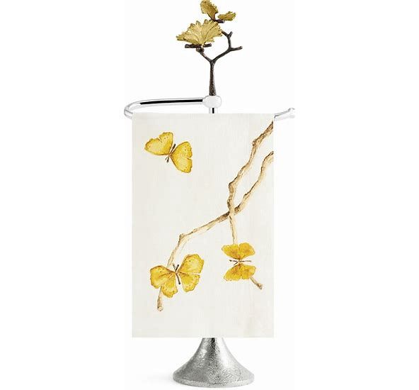 Butterfly Ginkgo Fingertip Towel Stand Stand w/ Towel