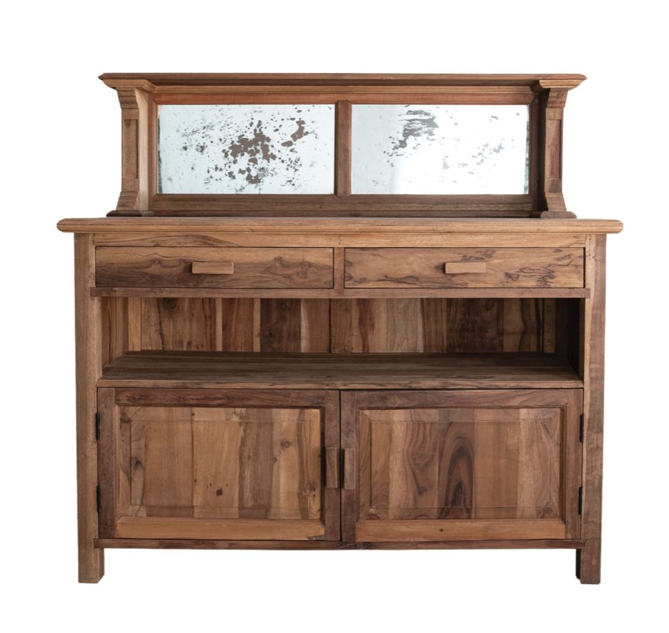 Antique Mirrored Reclaimed Vintage Sideboard 54x22x52