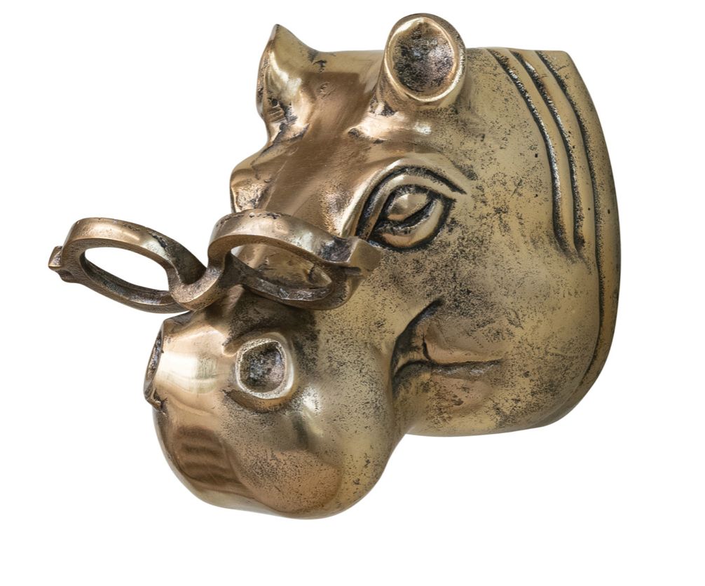 Hippo Head with Eyeglasses Wall Décor