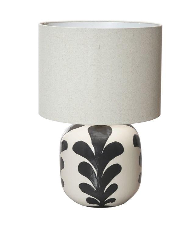 Stoneware Table Lamp w/  Linen Shade