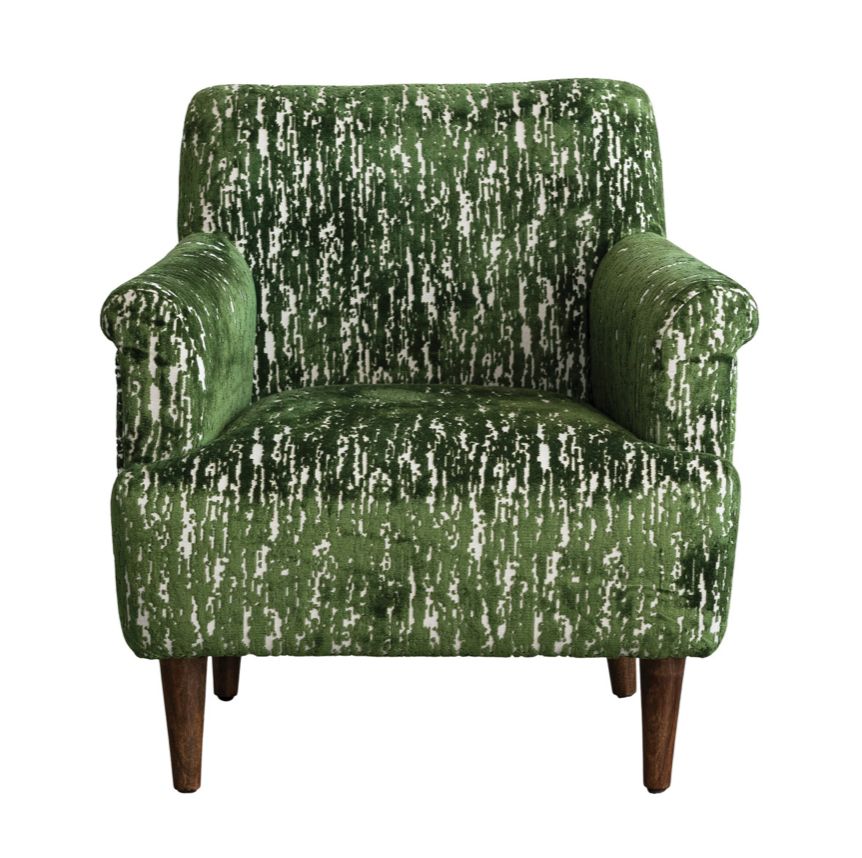 Green Velvet Accent  Chair