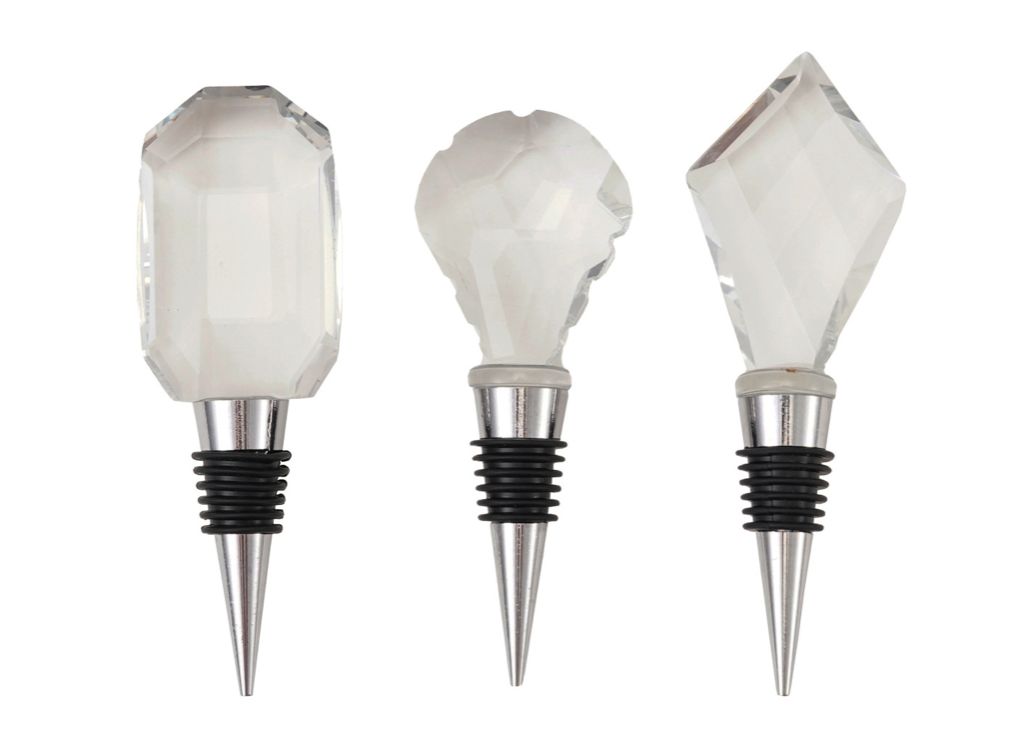 Crystal Bottle Stopper with Zinc Alloy Base