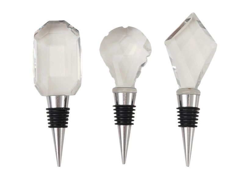 Crystal Bottle Stopper with Zinc Alloy Base