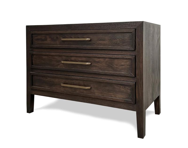 Fairfax 3 Drawer 32" Nightstand Derby/Dark Brass