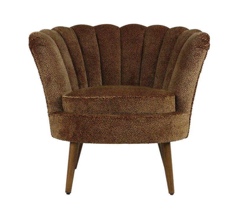 Leopard Chair W/Scalloped Back 32-1/2" Leopard Chair W/Scalloped Back 32-1/2"